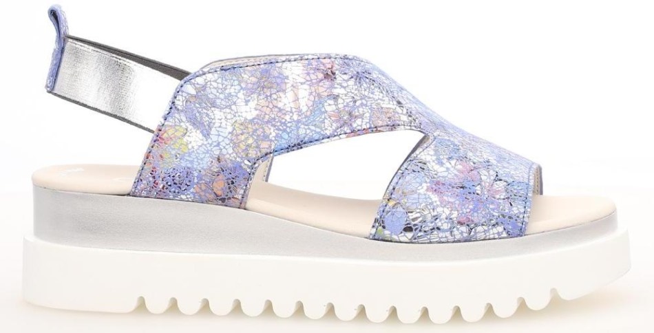 Gabour | Exclusif 23612.36 - Cuir Fleuri Bleu Métallisé