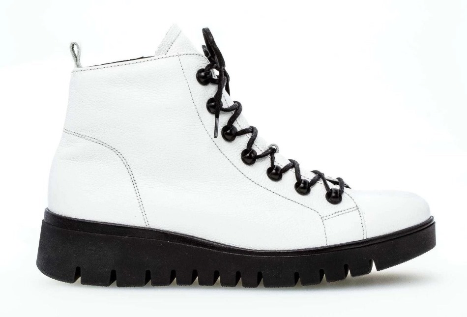 Gabour | Exclusive 32.855-50 - Bottine à Lacet Cuir Lisse Blanc