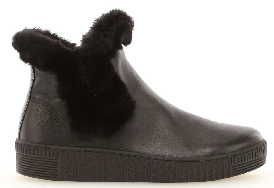 Gabour | Exclusif 33.737-27 - Bottine Plateau Cuir Lisse Noir