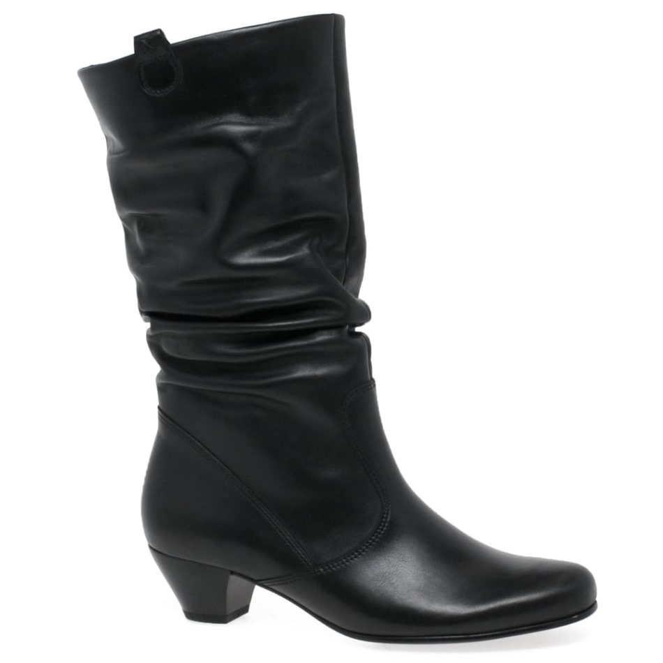 Gabor Noir | Bottes Larges Exclusives En Cuir Rachel