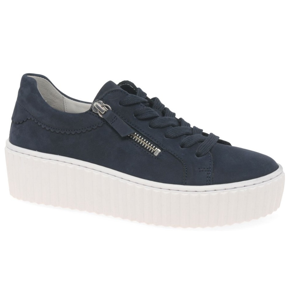 Gabor Nubuck Bleu | Baskets Exclusives Dolly Pour Femmes