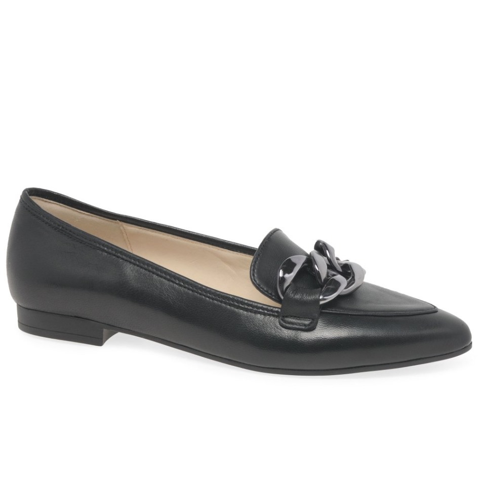 Carol Dames Chaussures En Cuir Noir Gabor | Exclusif