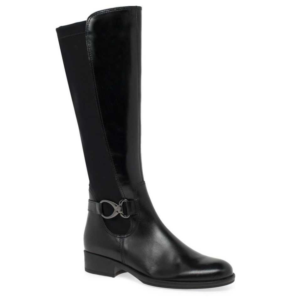 Gabour | Bottes Hauteur Genou Exclusives Abia En Cuir Noir Pour Femme