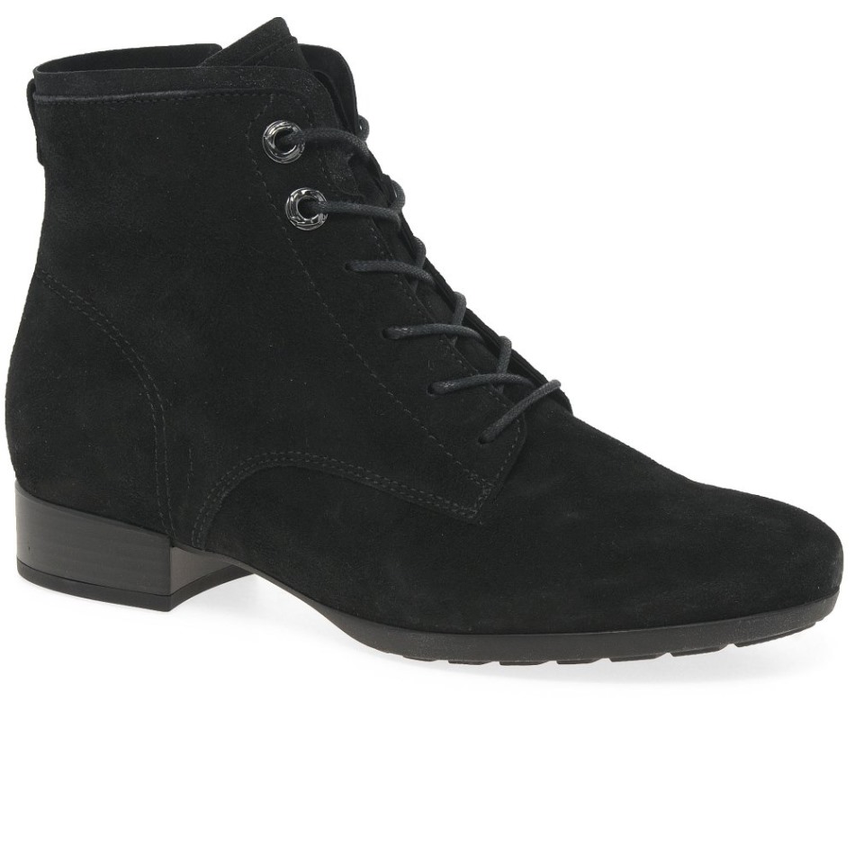 Gabour | Bottines Bateau Exclusives En Daim Noir Pour Femmes