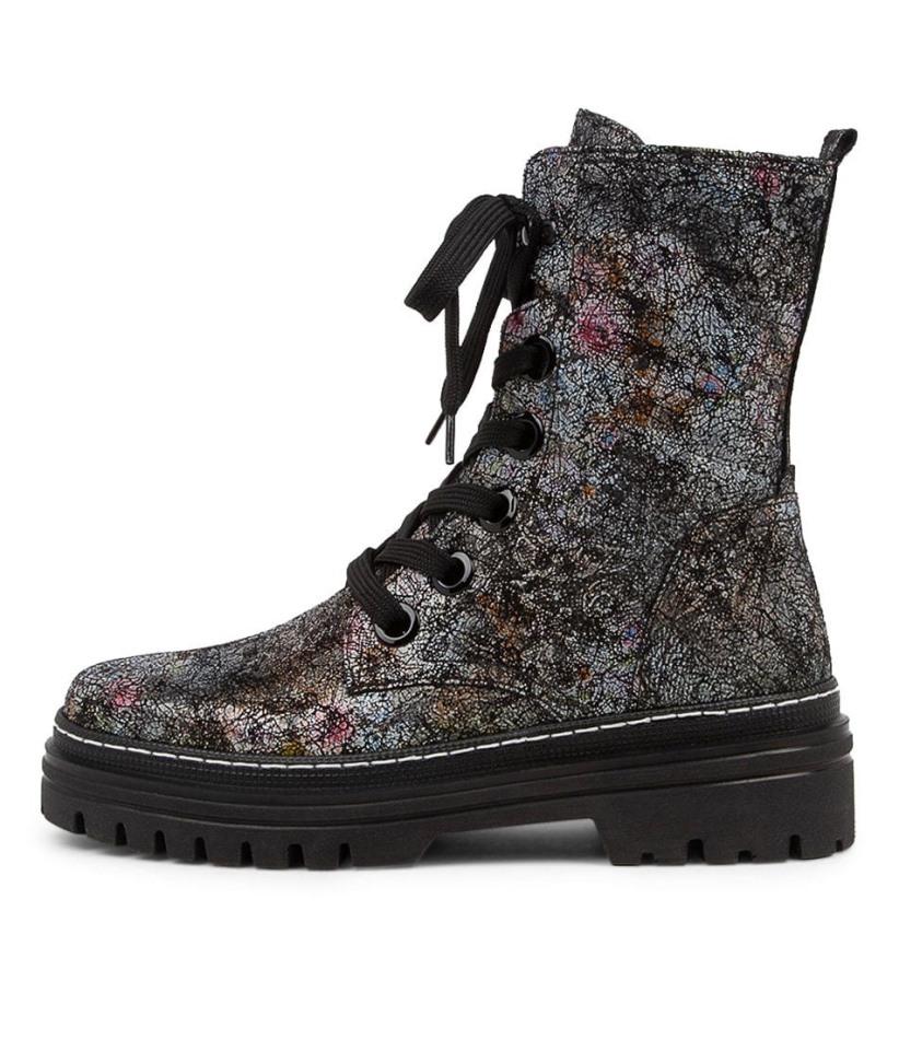 Gabour | Exclusif Hund Schwarz Bottes Mi-mollet En Cuir Multi