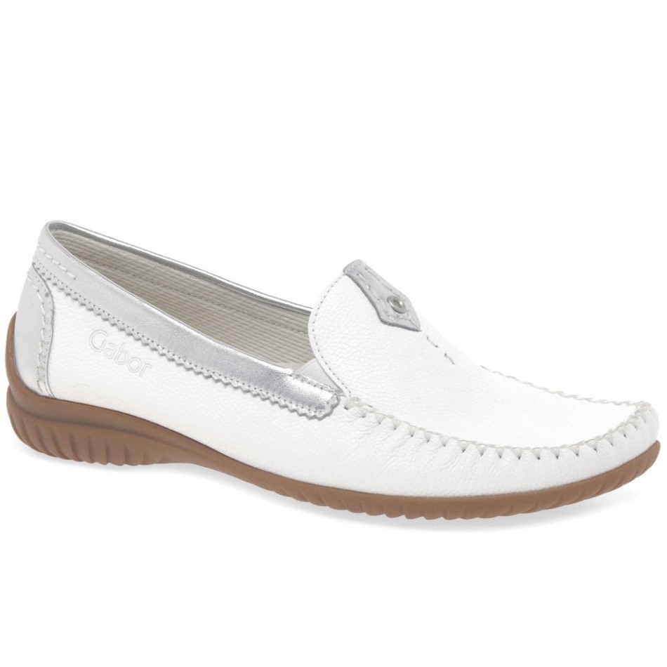 Gabour | Exclusif Mocassins California Sporty Blanc/argent Pour Femmes