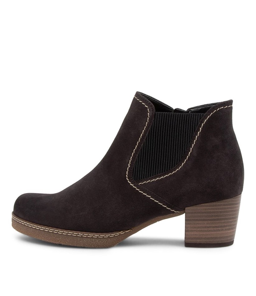 Kaaks Bottines En Daim Gris Foncé Gabor | Exclusif