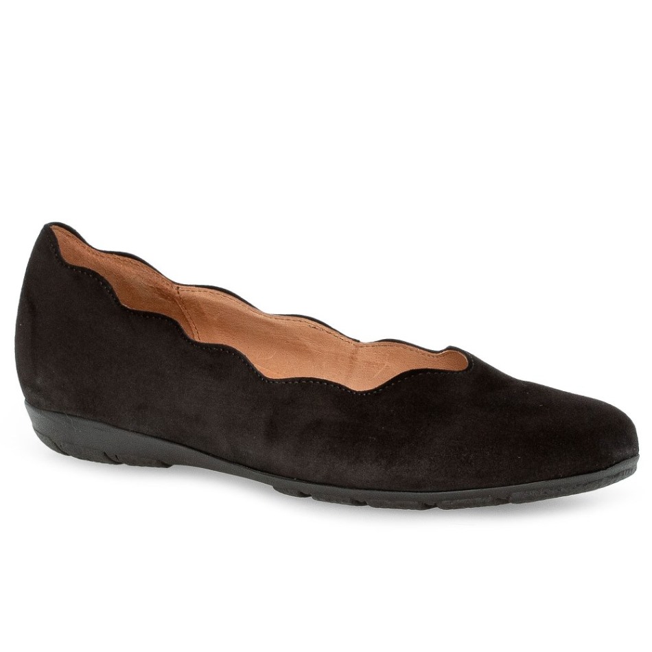 Résister Chaussures Dames Daim Noir Gabor | Exclusif