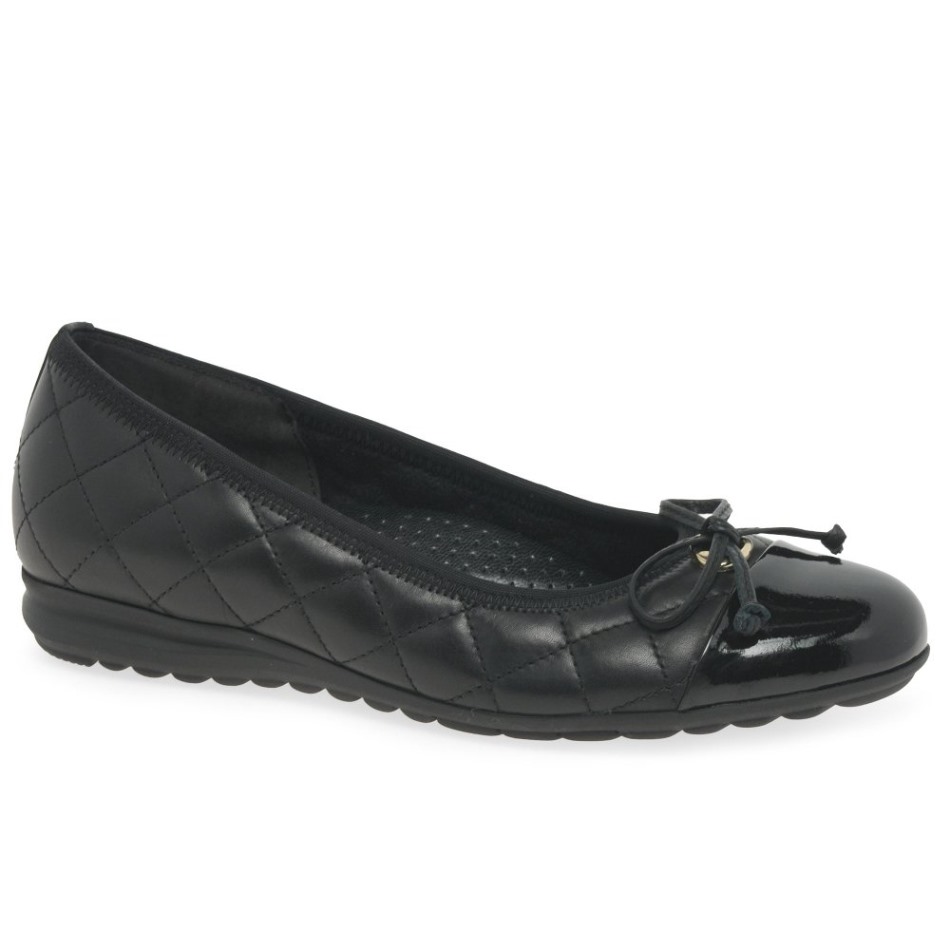 Perce-neige Dames Ballerines Gabor | Noir Exclusif/verni