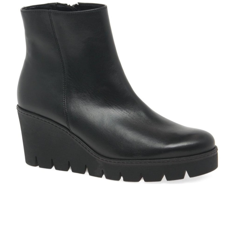 Utopia Femmes Chunky Talon Compensé Bottines Gabor | Noir Exclusif